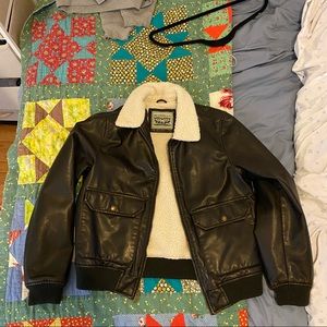 Levi brown leather jacket